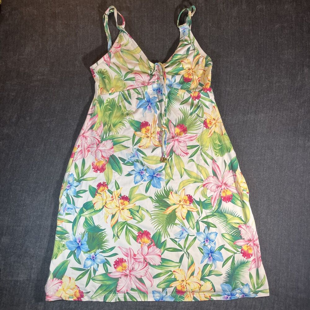 Tommy Bahama Women’s Orchid Garden V‑Neck Spa Sleeveless Floral Dress Size XS